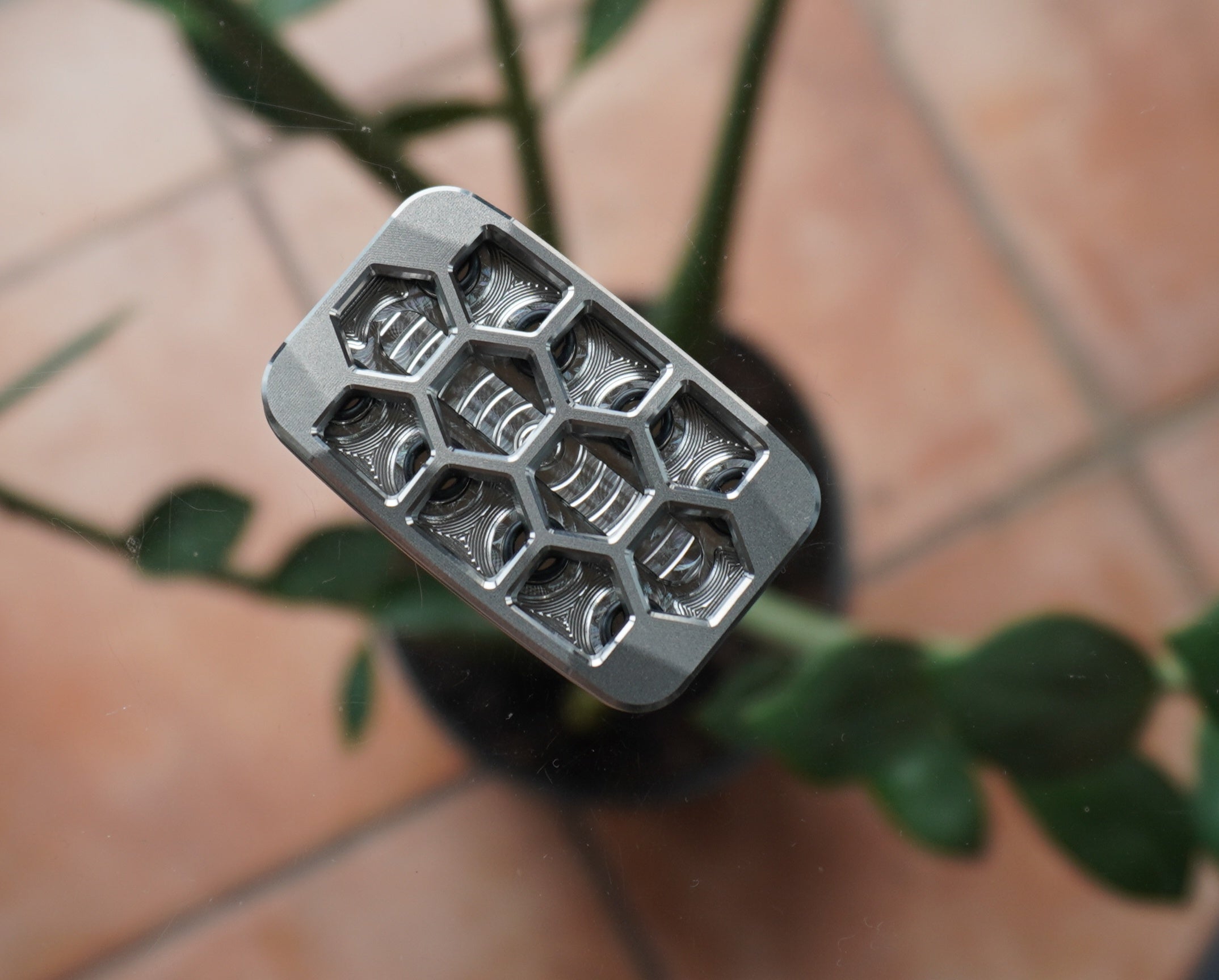 Titanium (Stonewash)- SE127 - Squashed Toad "Skelly Hex" - 3-Click
