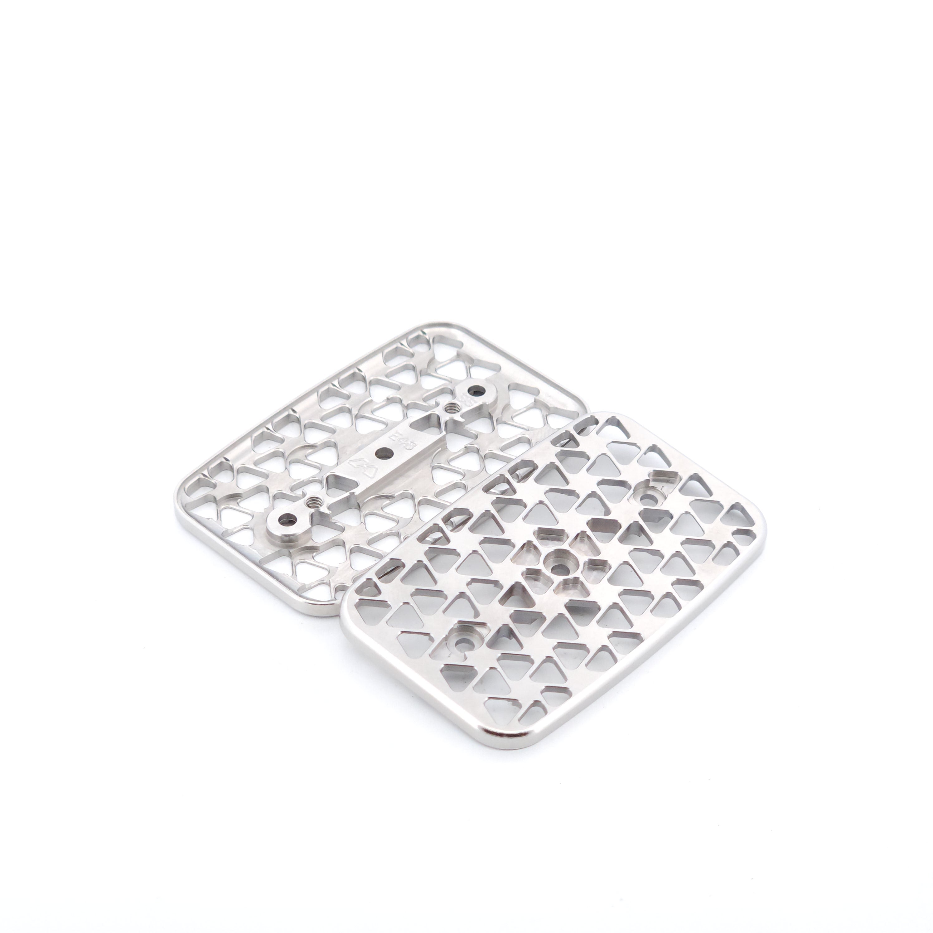 E48 "Geo" Plate Set - Stainless Steel - Triple Screw