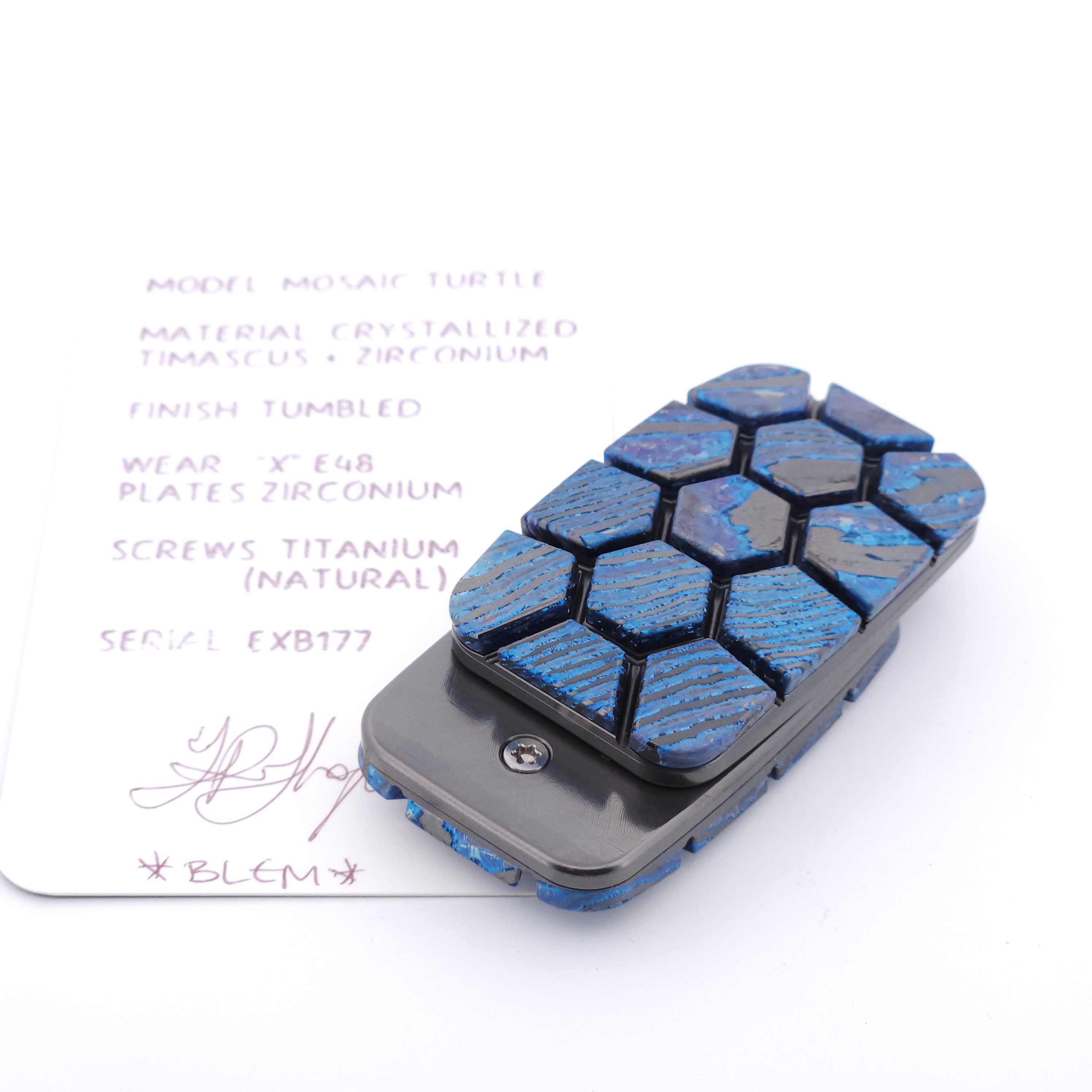 Exotic Custom Slider: EXB177 - Mosaic Turtle *BLEM*