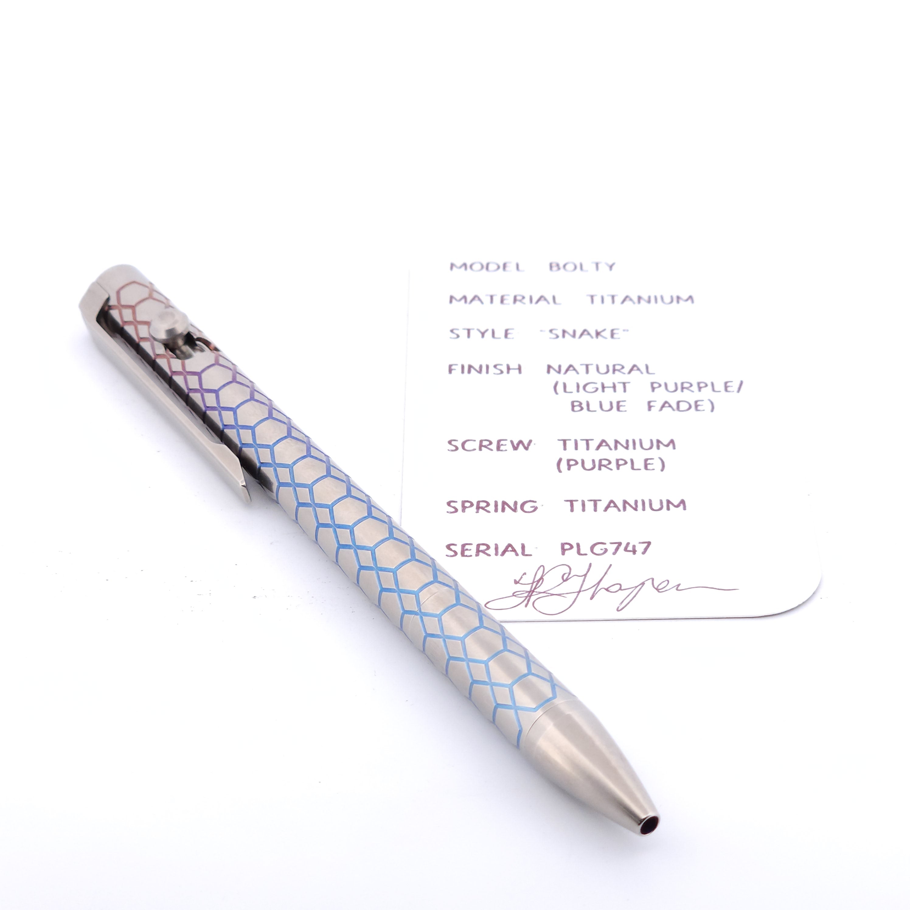PenLab™ Custom Bolty Pen: PLG747 - "Snake"