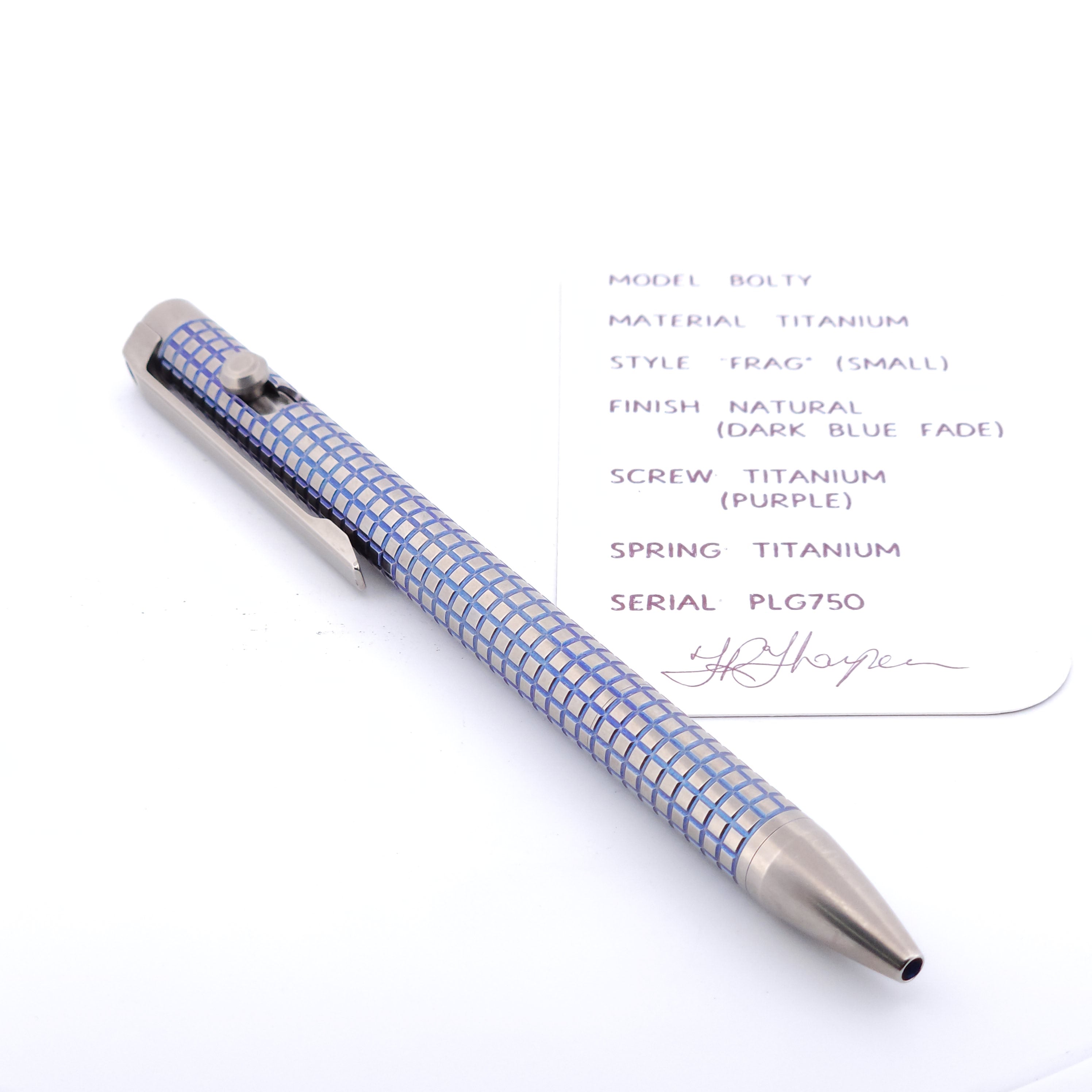 PenLab™ Custom Bolty Pen: PLG750 - "Frag" (Small)