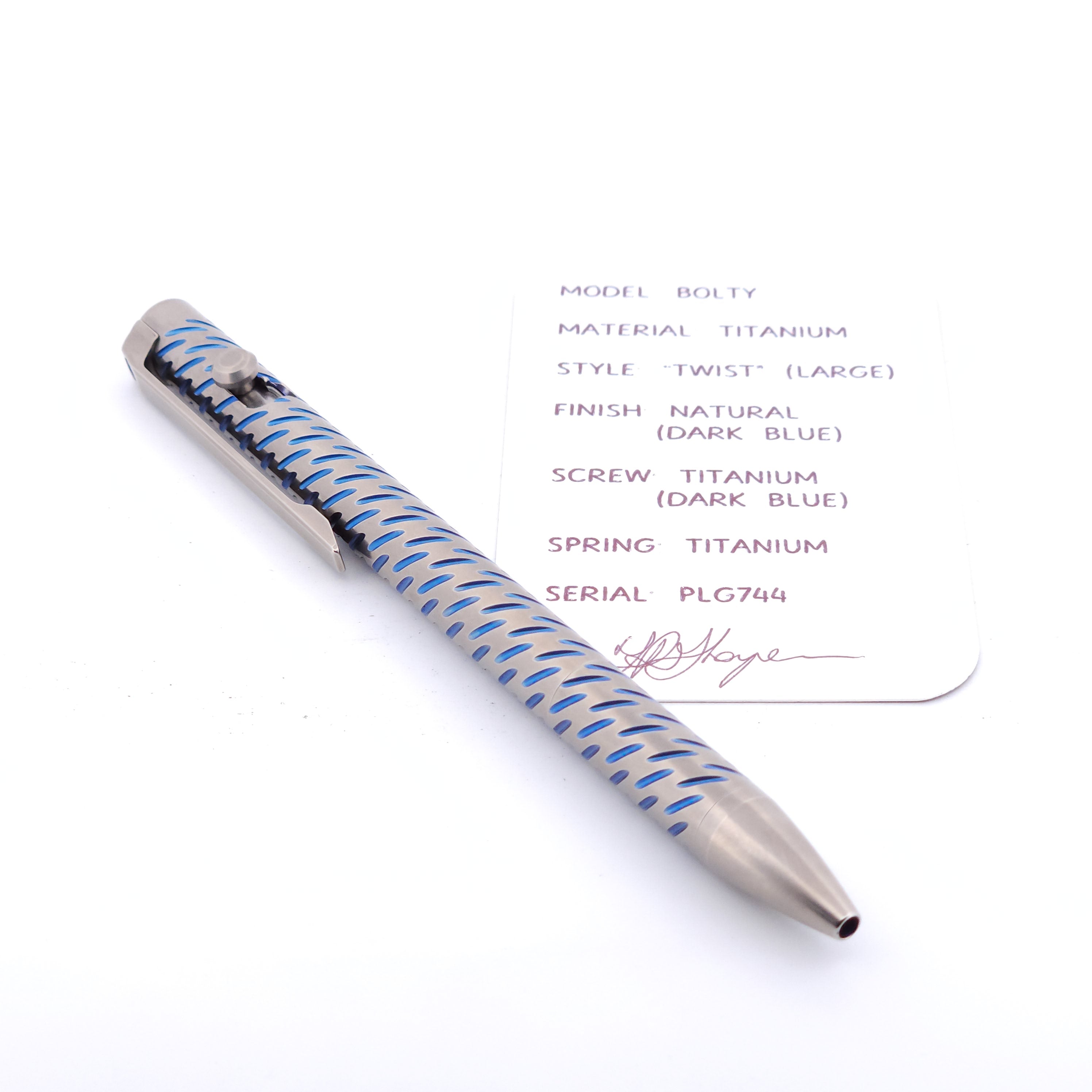PenLab™ Custom Bolty Pen: PLG744 - "Twist" (Large)