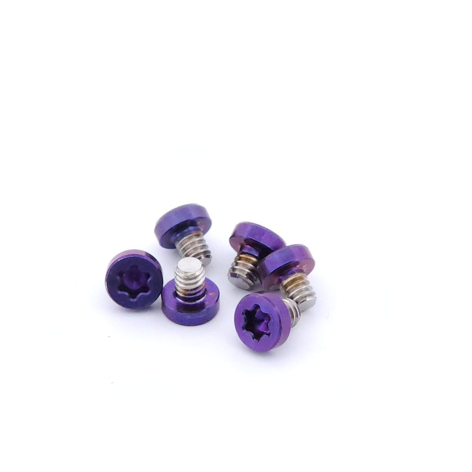 Titanium 2-56 Size Screws (Set of SIX for Slider Plates) "Purple"