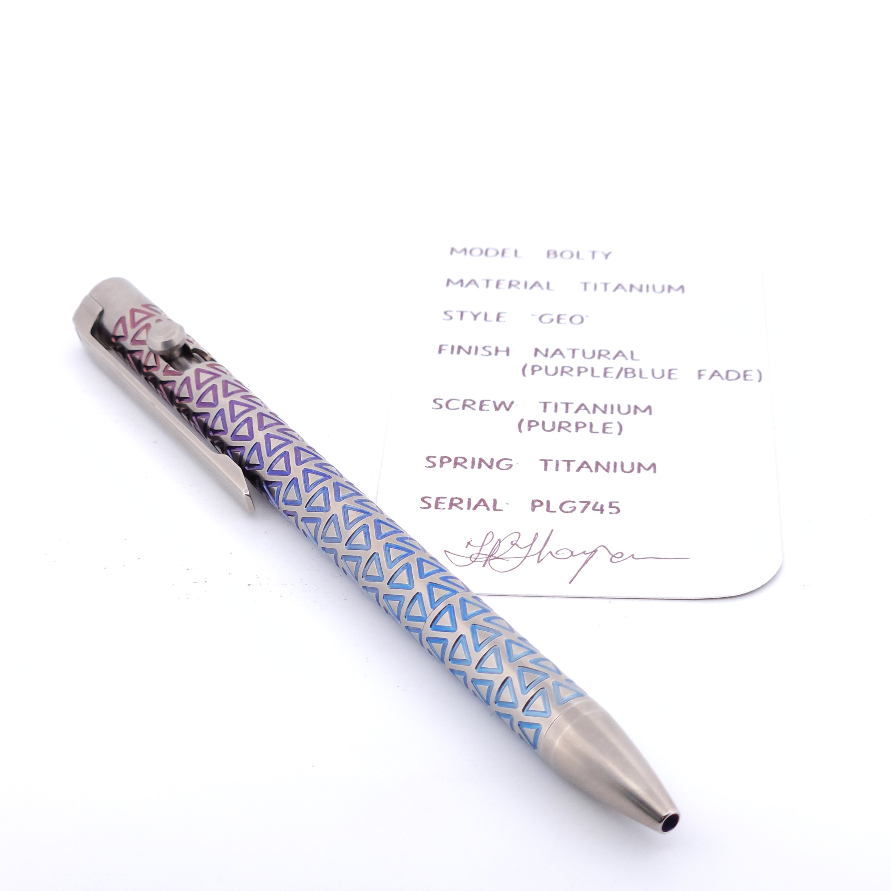 PenLab™ Custom Bolty Pen: PLG745 - "Geo"