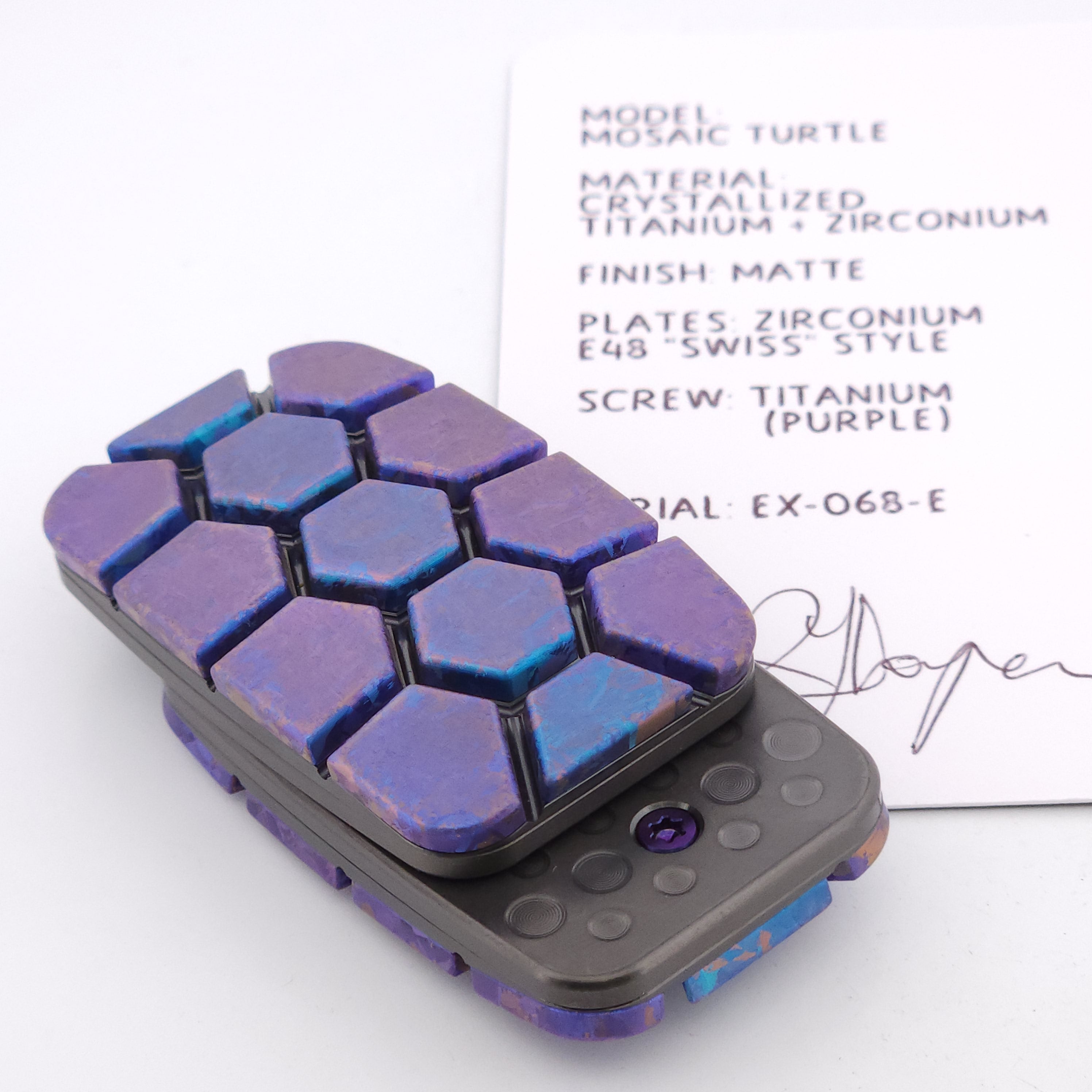 Exotic Custom Slider EX-068-E: Mosaic Turtle