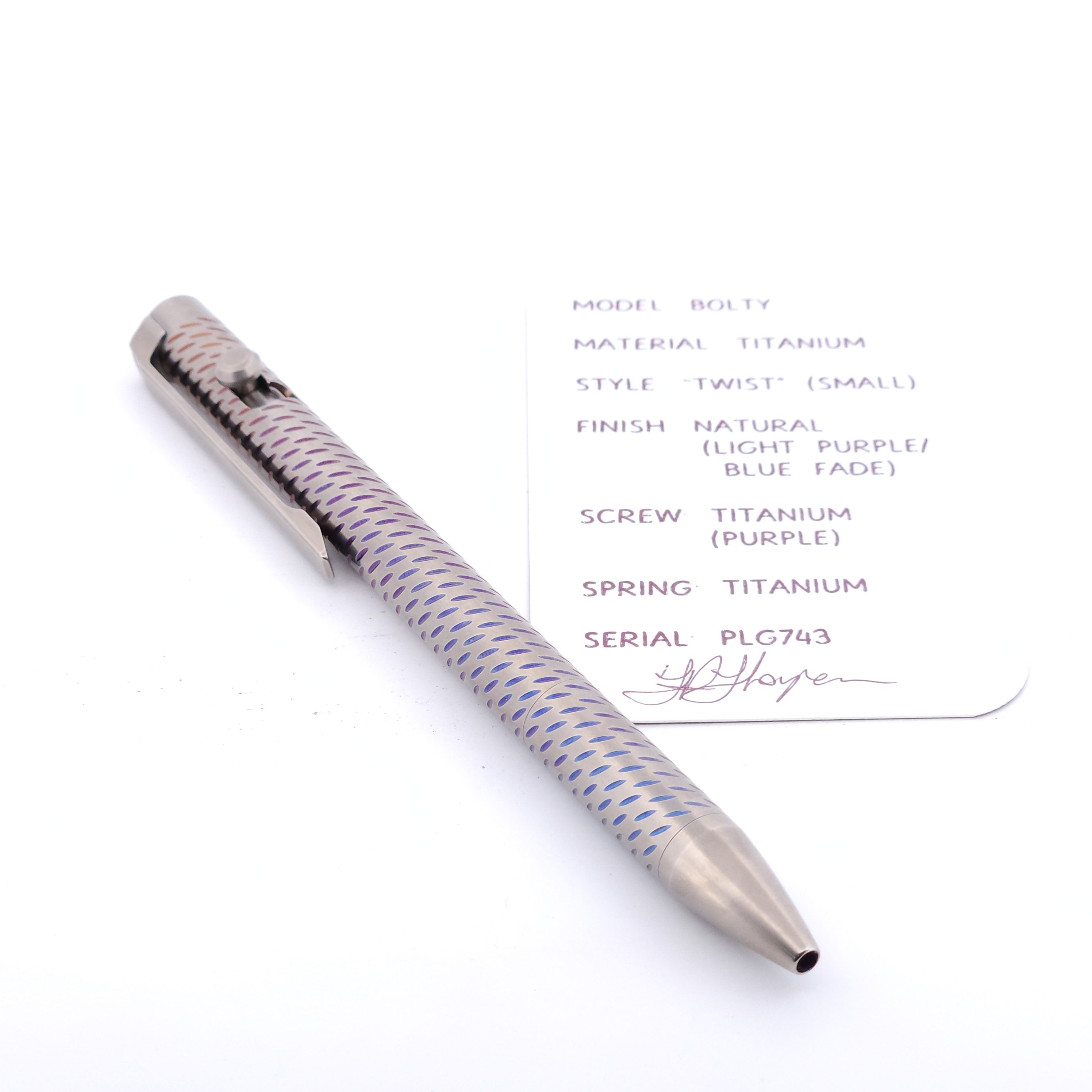 PenLab™ Custom Bolty Pen: PLG743 - "Twist" (Small)