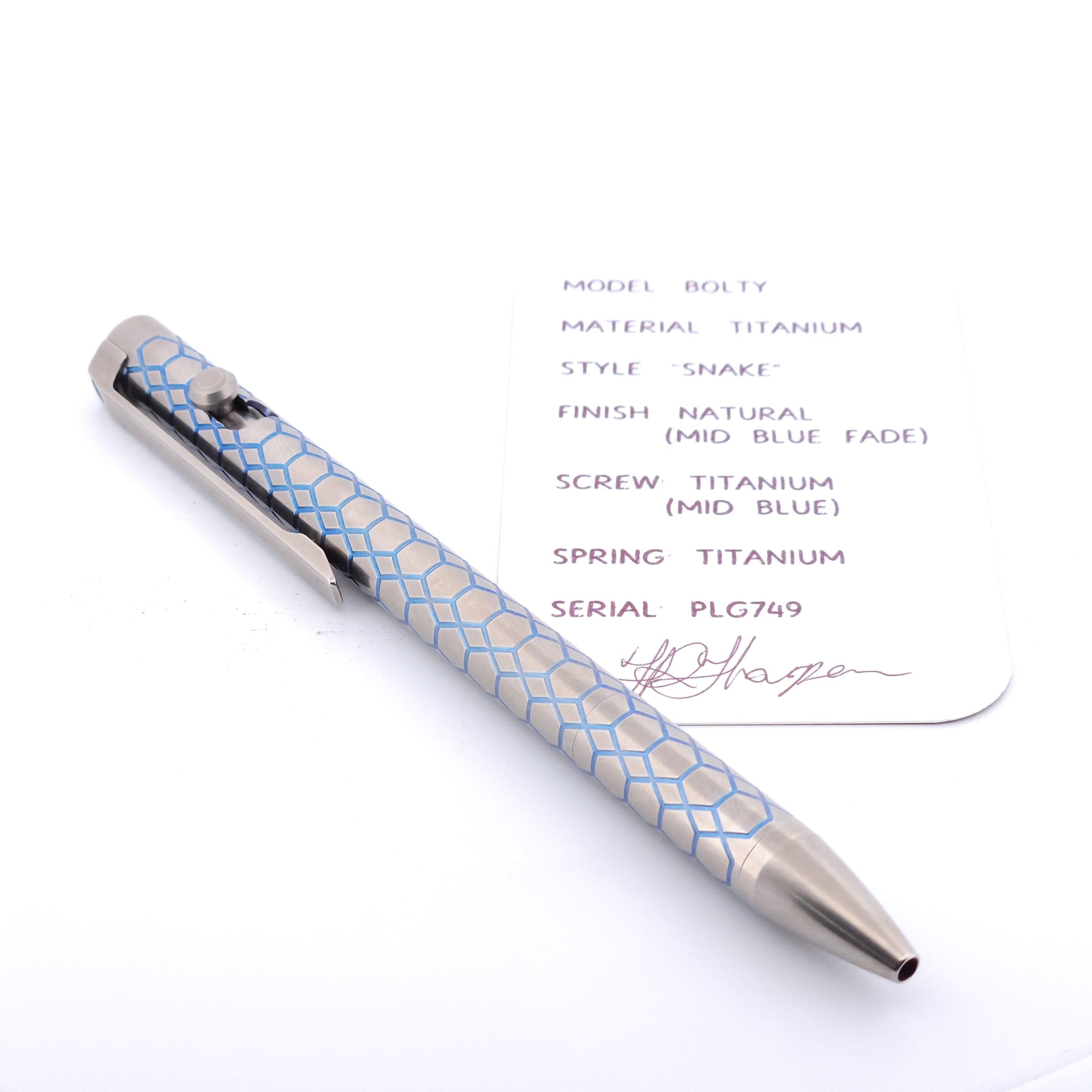 PenLab™ Custom Bolty Pen: PLG749 - "Snake"